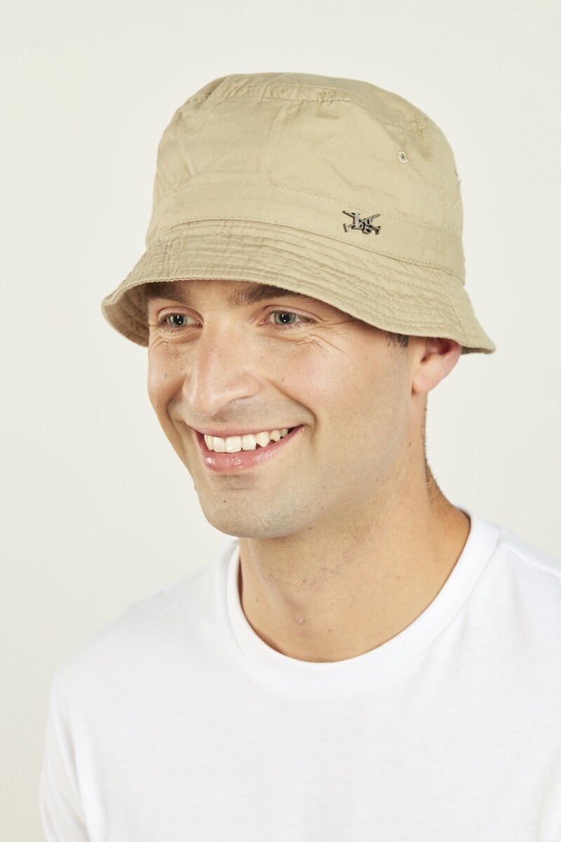 Sombrero Logo Metal - Beige 