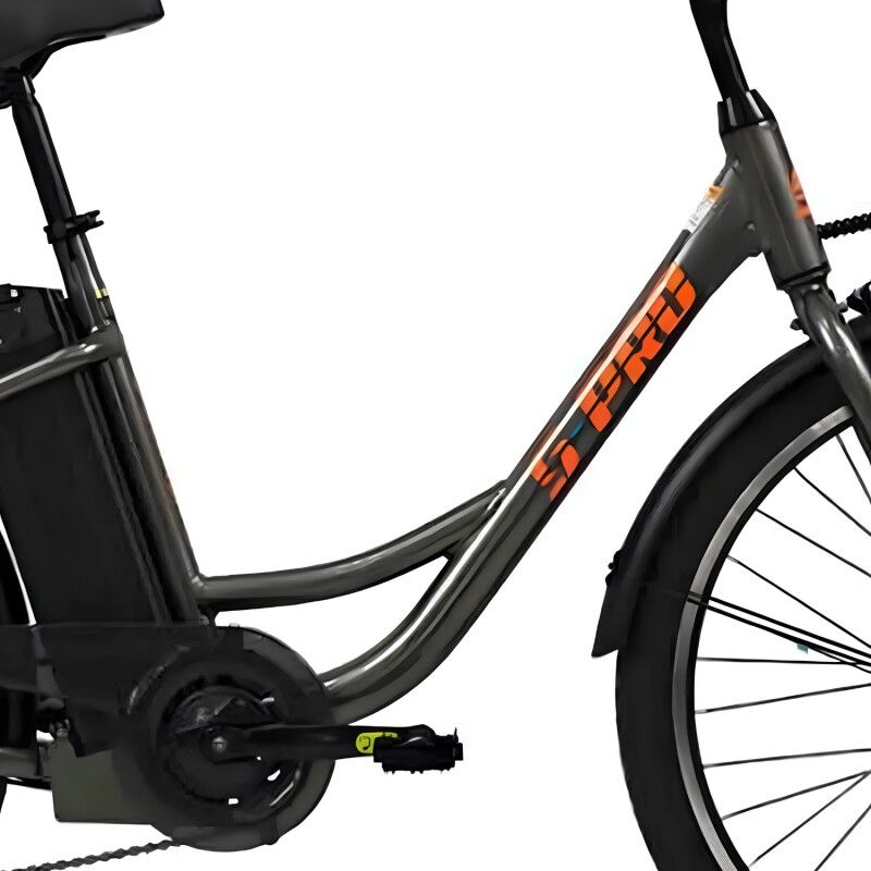 Bicicleta Eléctrica De Paseo S-pro E-strada Rodado 26 Gris