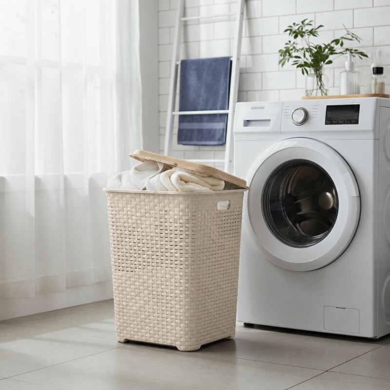 Cesto para ropa 45 lts MARRON CLARO