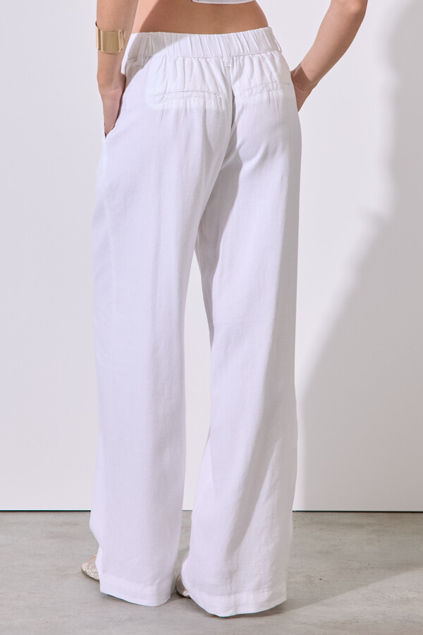 Pantalon Lino Wide BLANCO