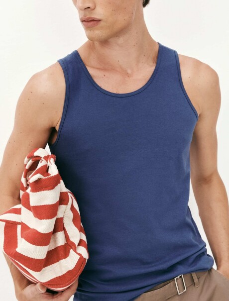 MUSCULOSA BÁSICA MASCULINA  AZUL