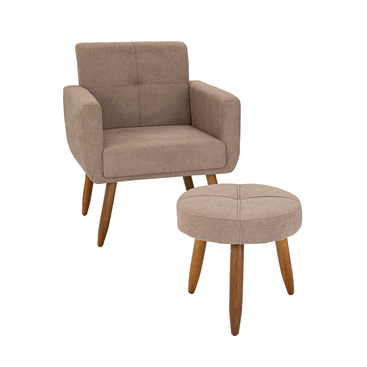 BUTACA Moderna + Puff Havana - Marrón 