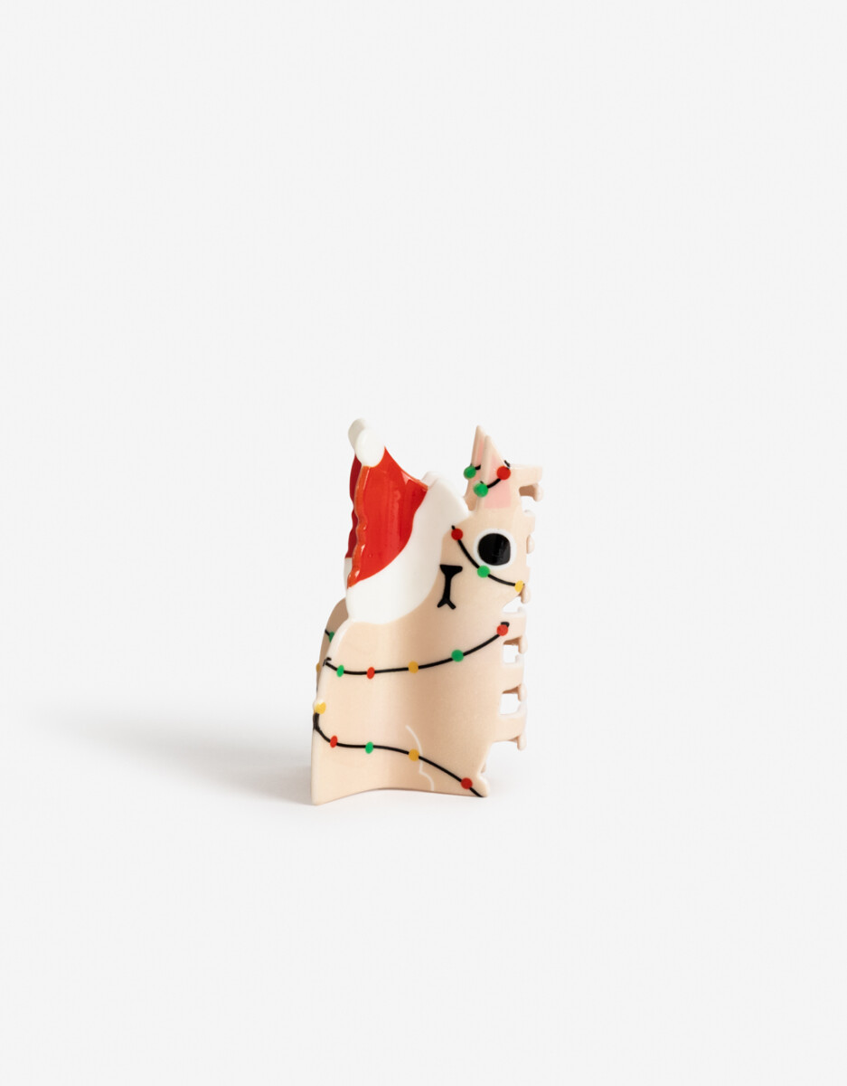 Broche Acrílico Gato Navideño 