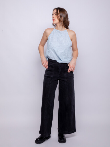 TOP DUVALL Celeste Grisáceo