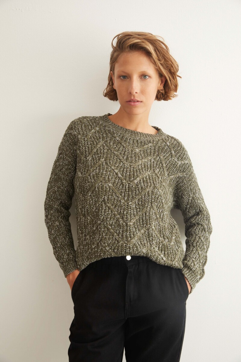 Sweater oversized con estructura verde oliva