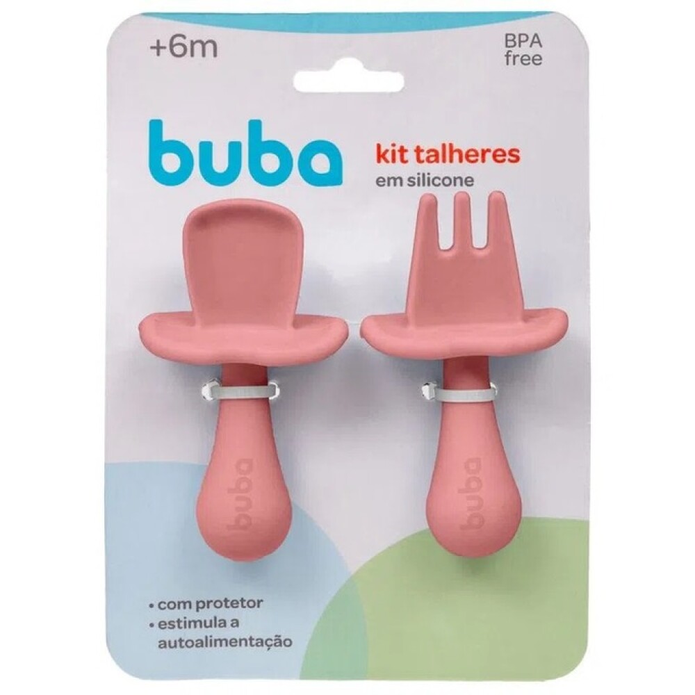 Set x2 cubiertos entrenamiento tope BUBA rosa