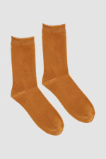 Medias de algodón lisa con sujecion suave en puño Beige