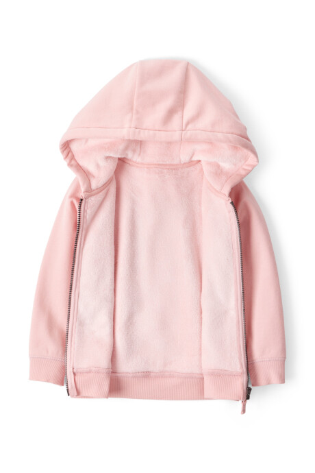 Campera de algodón con forro polar, rosa Sin color