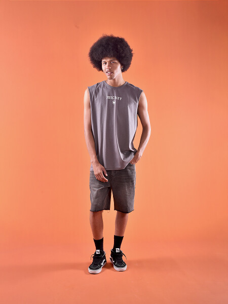 MUSCULOSA MICKEY ON POINT GRIS OSCURO