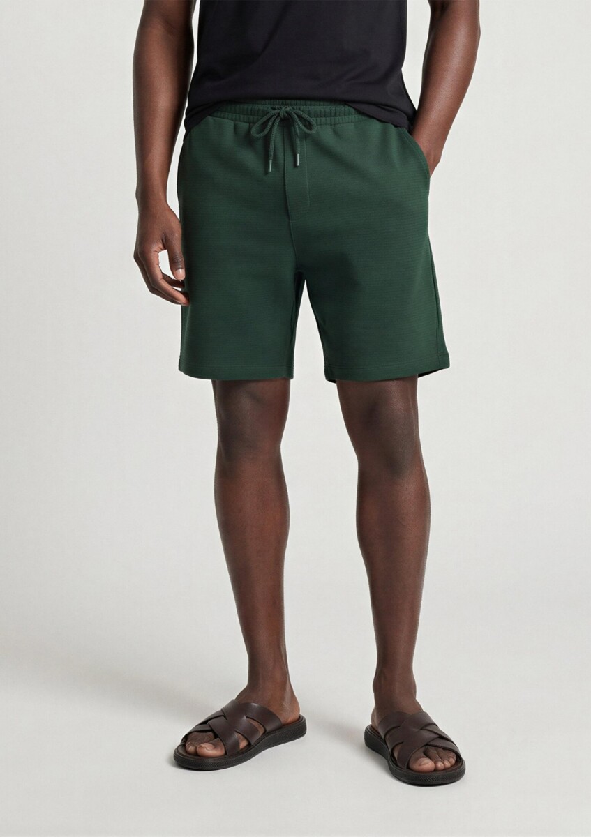 BERMUDAS RECTAS DE FELPA - VERDE 