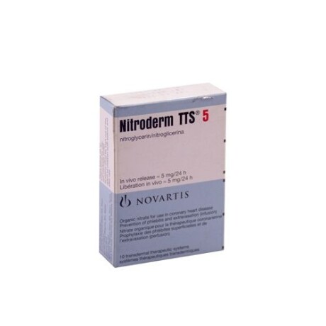 Nitroderm TTS 5mg 10 Parches Transdérmicos Nitroderm TTS 5mg 10 Parches Transdérmicos