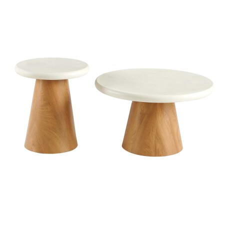 SET DE MESAS CENTRALES MDF-Y-MICROCEMENTO CLEO
