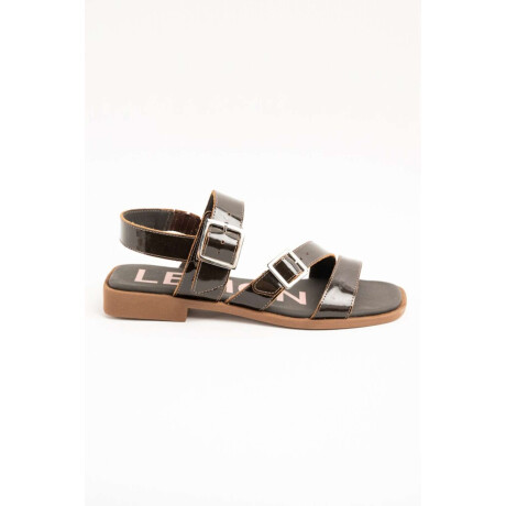Sandalias De Doble Hebilla Chocolate