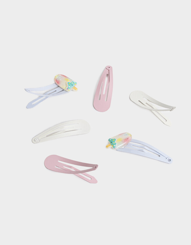 Hebillas Infantiles Set por 6 Set De Hebillas Tic Tac - Combinacion Tricolor