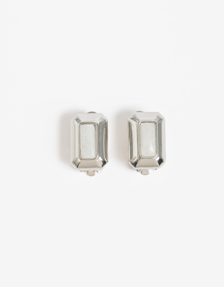 Aros Clips Metal Aros Clip Esmaltado - Plateado Rodio