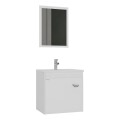 MUEBLE BAÑO SUSPENDIDO 40 CM CON MESADA Y ESPEJO - BLANCO MUEBLE BAÑO SUSPENDIDO 40 CM CON MESADA Y ESPEJO - BLANCO