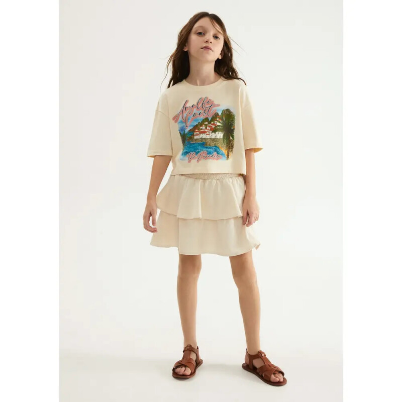 SAIA CURTA FEM AMARELO CLARO