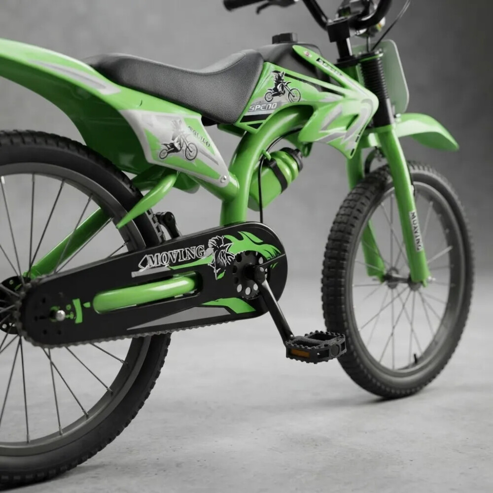 Bicicleta Estilo Moto Cross con Roncador Rodado 20" VERDE