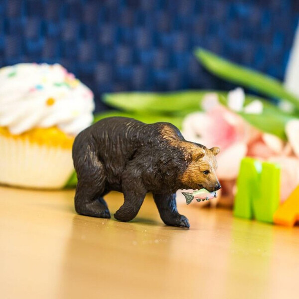 Oso Pardo Grizzly Safari Figura Muñeco Gris Realista Oso Pardo Grizzly Safari Figura Muñeco Gris Realista