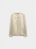 Camisa A Rayas Manga Larga beige