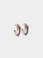 Aros Triples Con Esmalte violeta