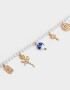 Pulseras Flexibles Azul Pulsera Flexible Perlas Multidijes - Dorado