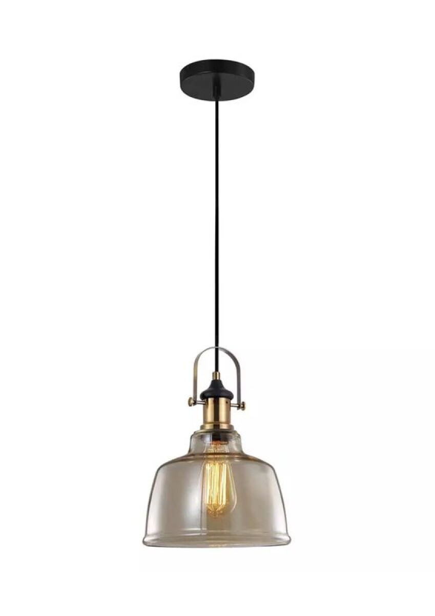 COLGANTE AMBAR 1L E27 VIDRIO Y COBRE 