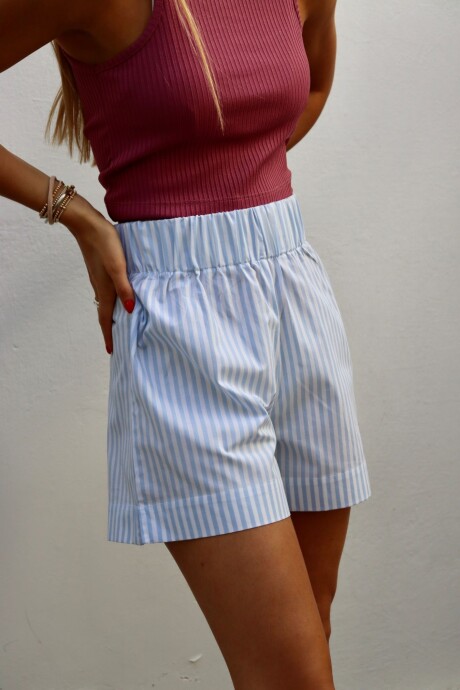 Stripes Short Celeste