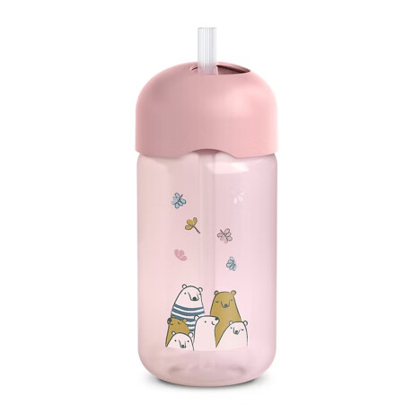 Vaso Antiderrame c/Pajita para Bebé +18M 340Ml Suavinex Osos Rosa