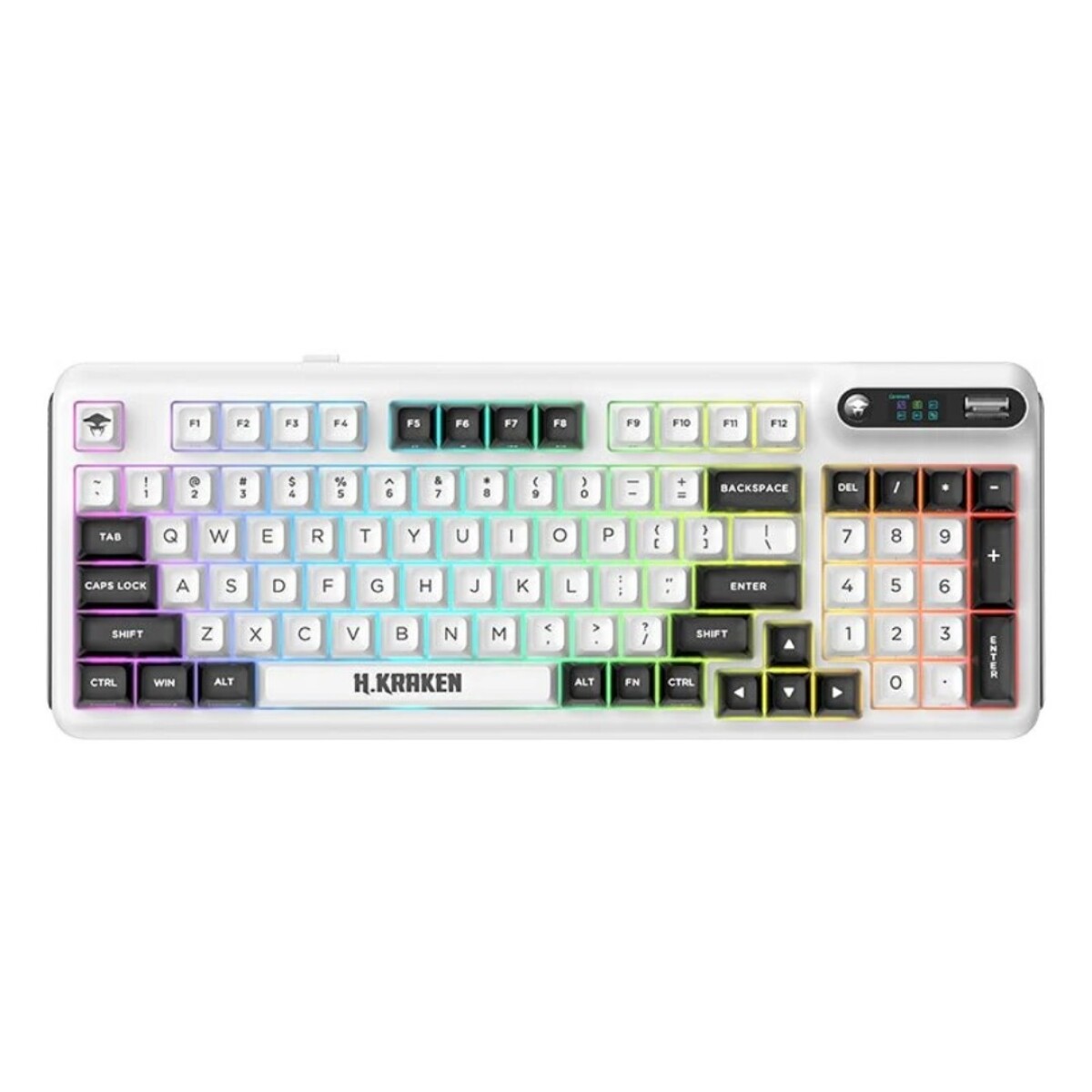 TECLADO INALAMBRICO HAVIT ASTRALFORCE3 MECANICO BLANCO Y NEGRO RGB USB 