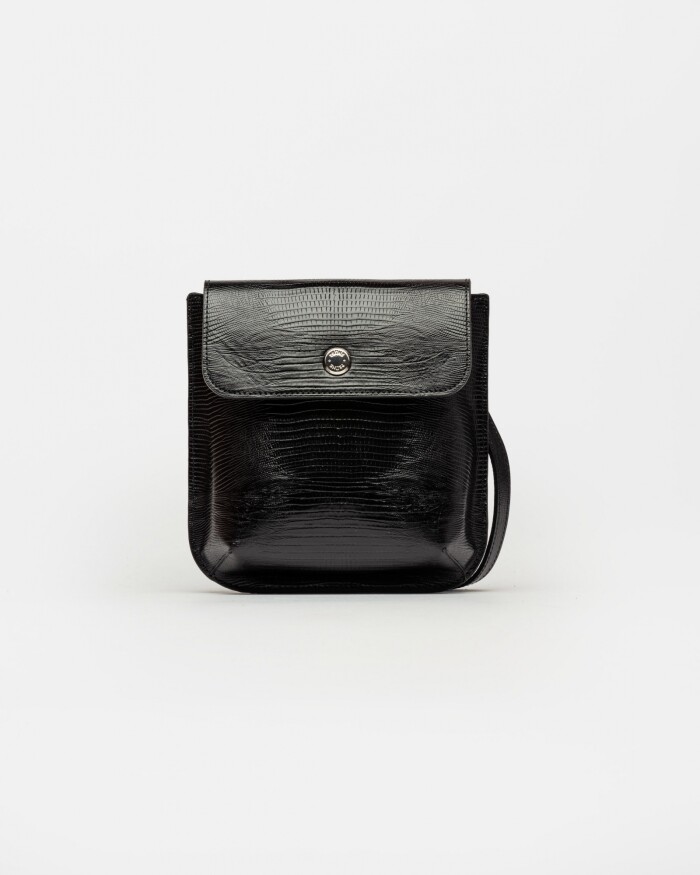 Mini Bag Liana En Cuero Print Lagarto Negro