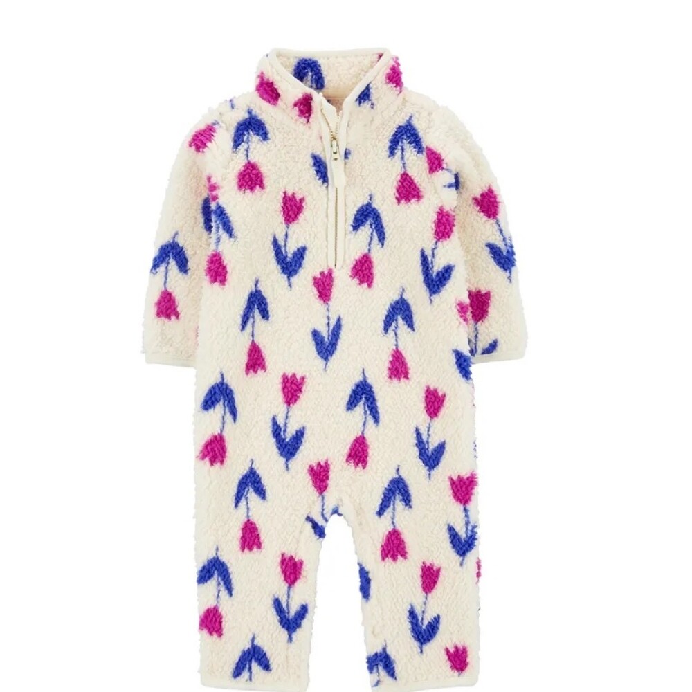 Enterito Carters Fleece Beige Flores Enterito Carters Fleece Beige Flores