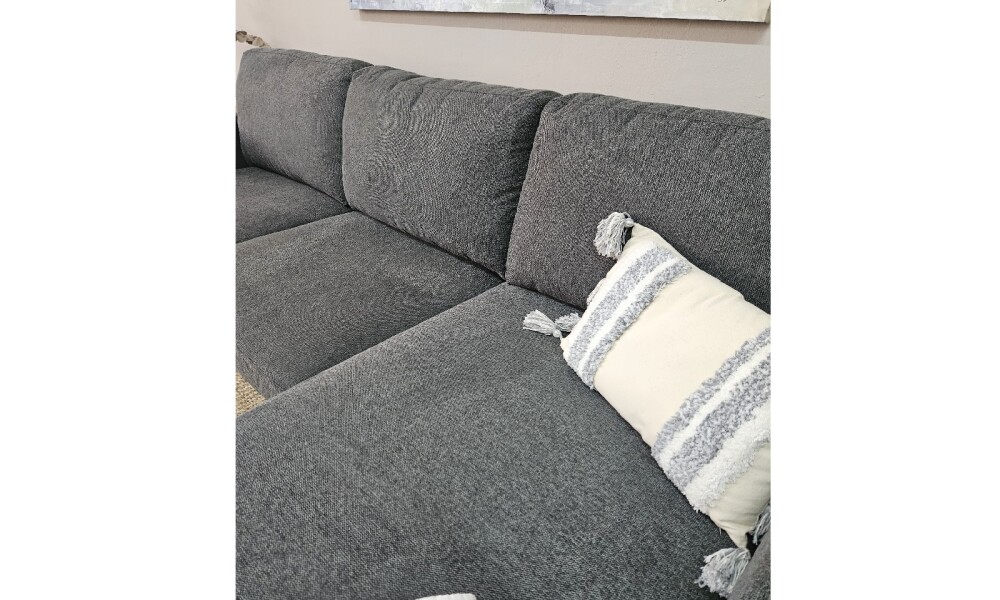 Sofa con Chaise PRADA PREVENTA Dark Grey Tela Rústica