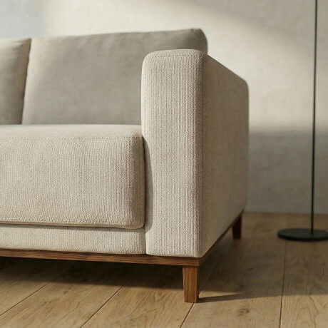 Sofá Barcelo - Tela Microfibra - 2 cuerpos Kruger 02-152 (Beige)