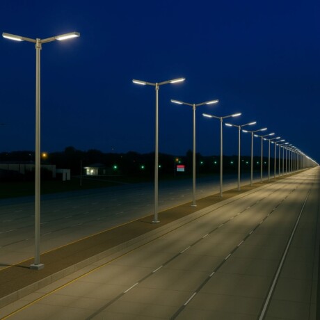 Columna 12mt con dos Brazos Blanca Columna 12mt Con Dos Brazos Gris