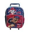 Mochila Infantil Paw Patrol Con Carro Tafeta Chica 35 X 26 Cm Azul/Rojo