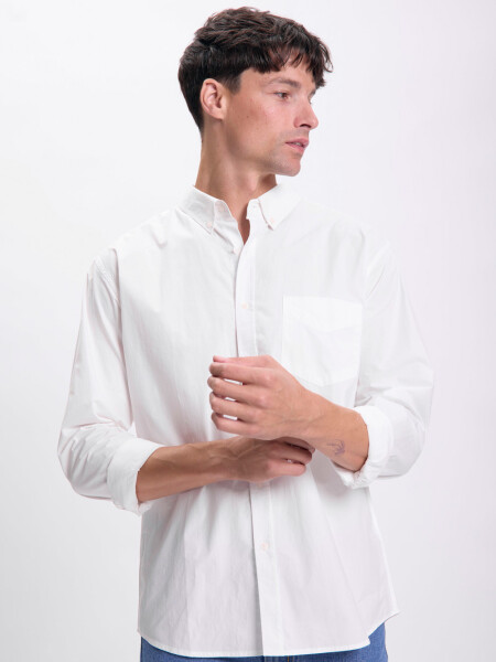 Camisa manga larga cuadros Blanco