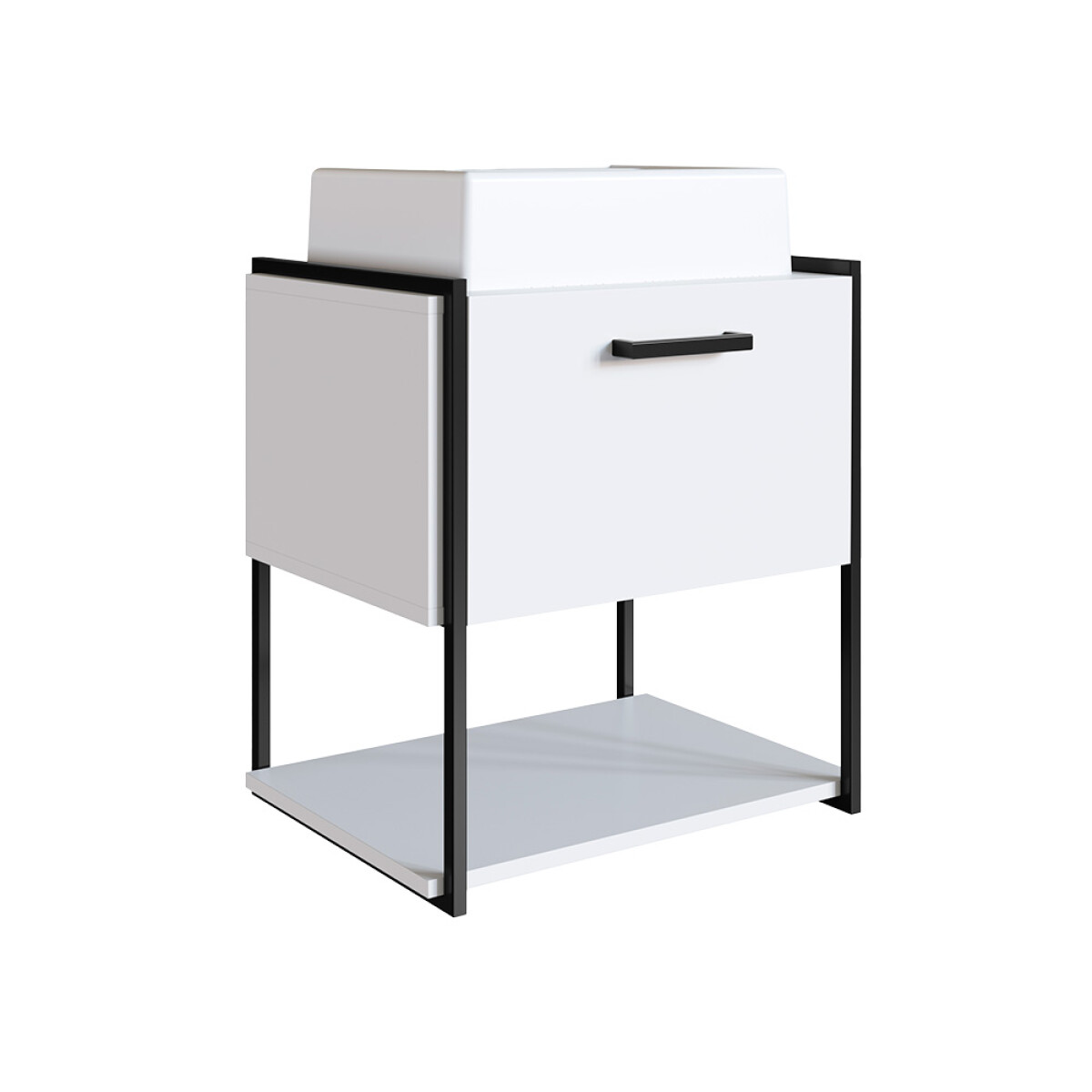 Mueble De Baño Suspendido Con Bacha Color Blanco / 50 Cm 