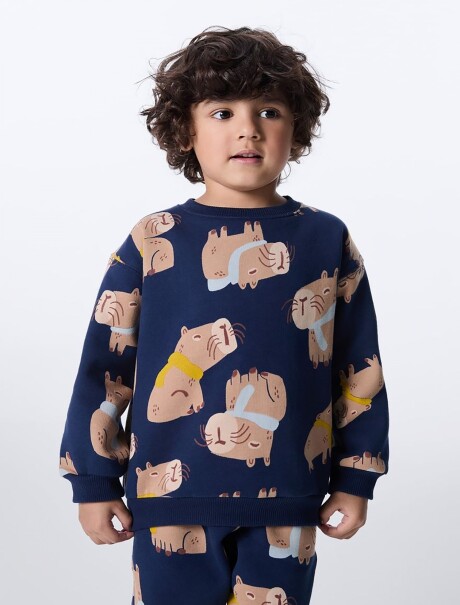 BUZO ESTAMPADO INFANTIL AZUL