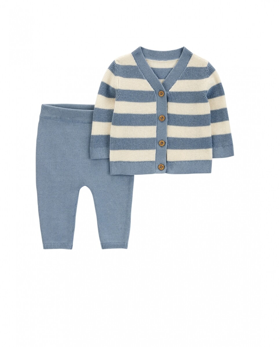Set dos piezas de algodón, pantalón y saco. RN 