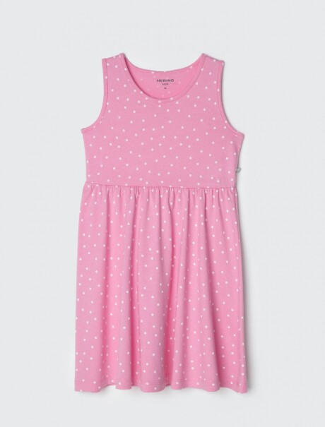 VESTIDO INFANTIL SIN MANGAS ESTAMPADO ROSA