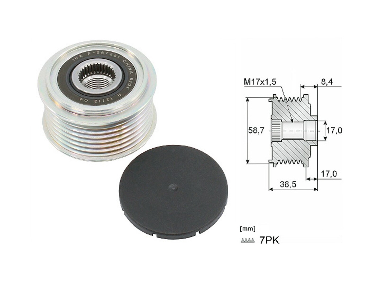 Polea Alternador Marcha Libre Alt Ford Ranger 4X4/Ranger 4X2 Mazda Bt50/Bt50 4X4 12-25 