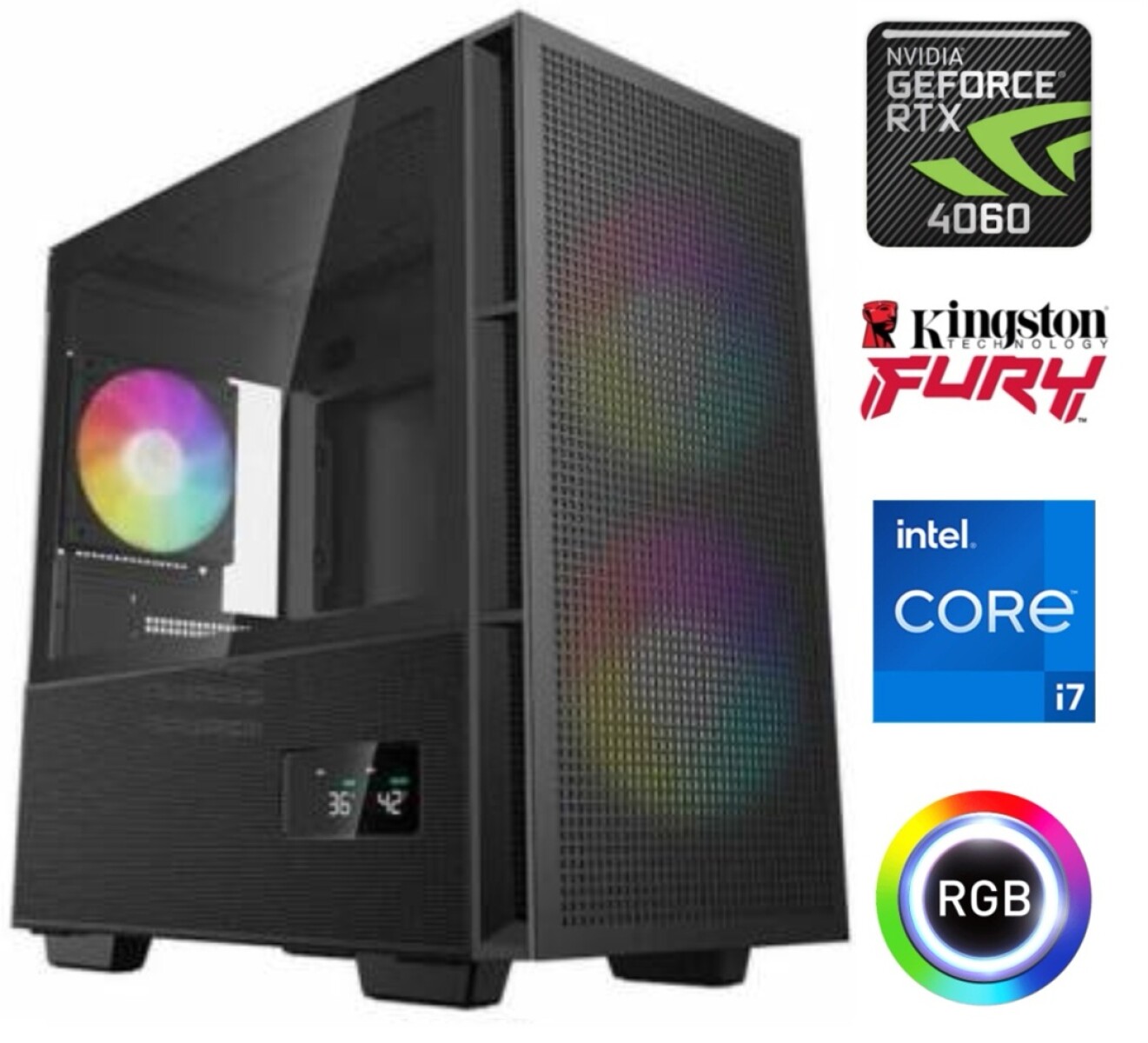 Equipo Gamer Core I7 14700F, 32GB, 1TB Nvme, Rtx 4060TI 8GB 