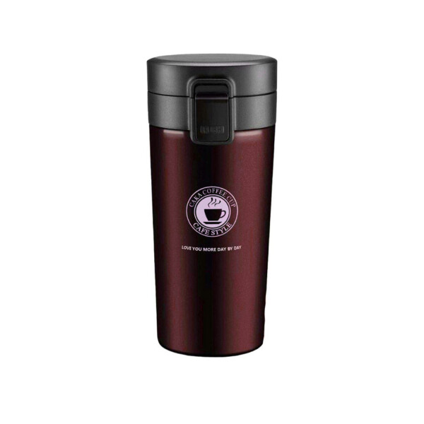 Vaso Térmico 380ml C/ Tapa Abre Facil Cafe Te Agua Y+ Variante Color Bordo