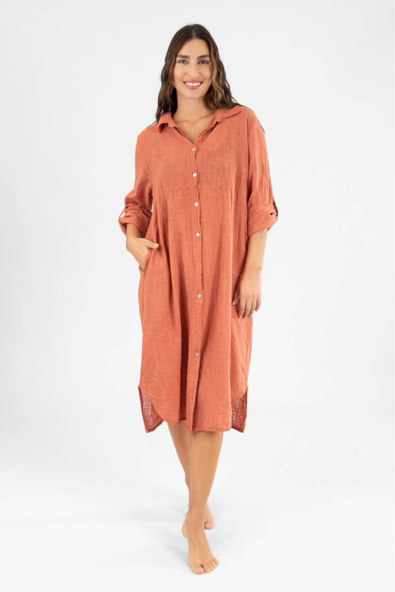 Camisola larga toscana - Ladrillo 