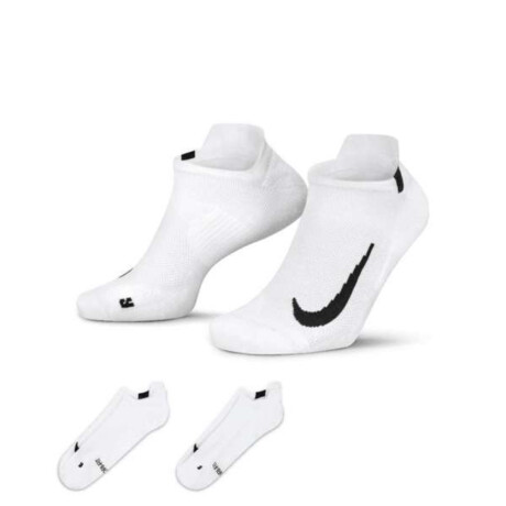 Medias Nike Multiplier Running No-Show 2-Pack Unisex Blanco