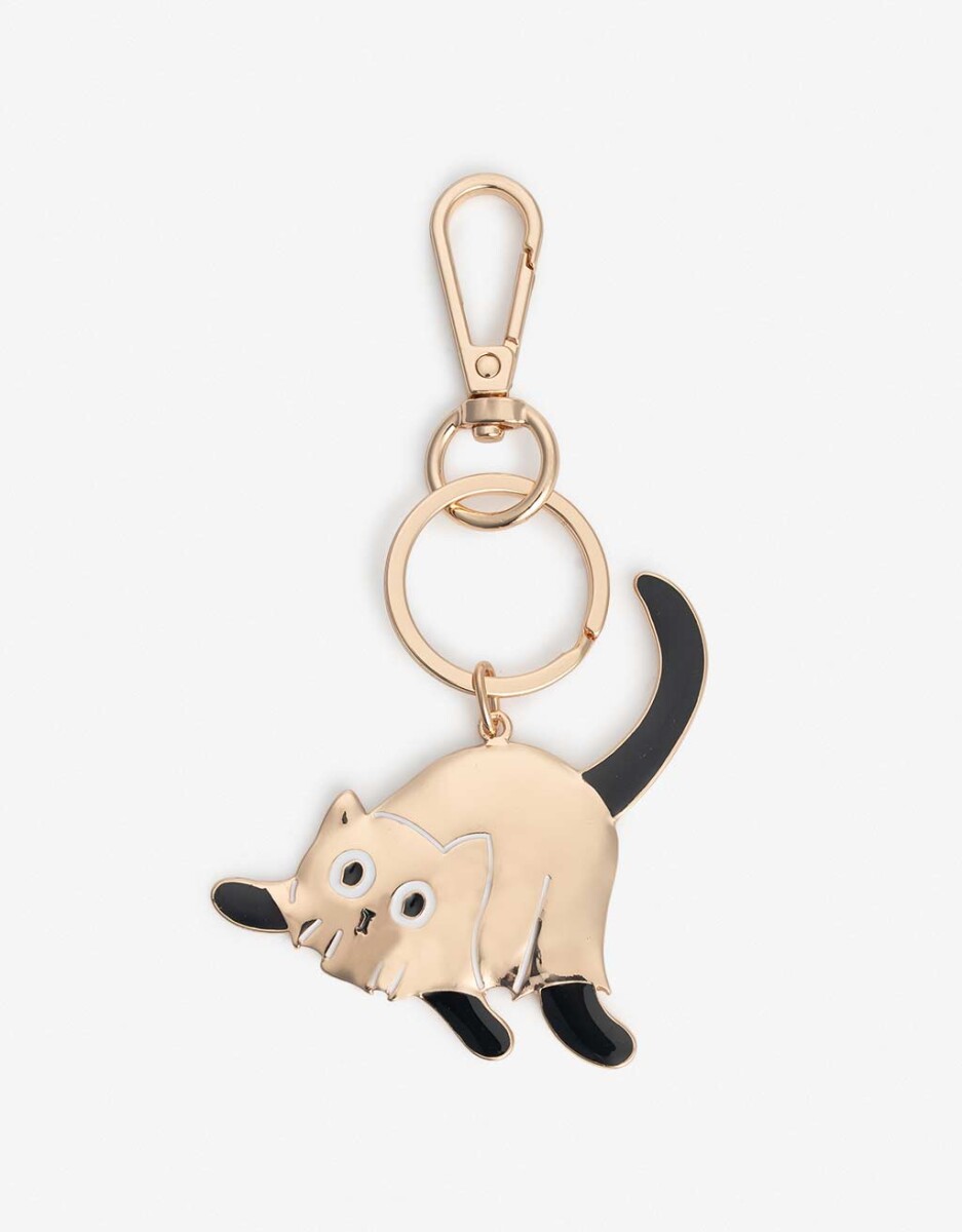 Llavero Gato Fantasma De Metal Con Esmlate. 