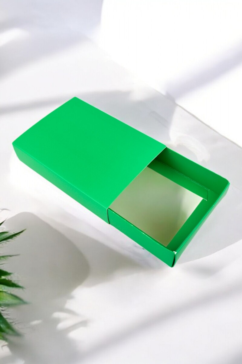 Caja tipo fosforo 10x14x3 cm - VERDE 