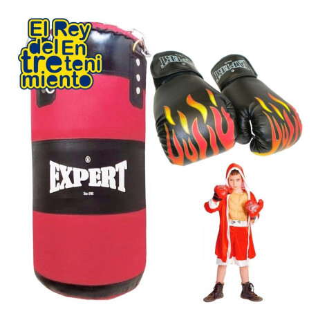 Kit Boxeo Expert Bolsa 65cm + Cadena + Guantes Niño Cmb000474
