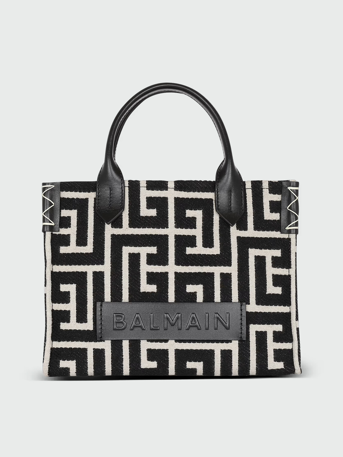 BALMAIN - TOTE BAG DE PIEL Y JACQUARD CON MONOGRAMA B-ARMY 0